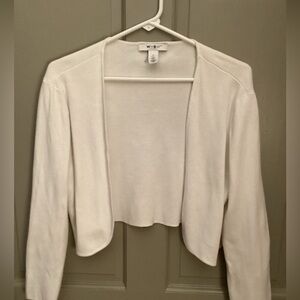White House Black Market Ivory Knit Cropped Cardigan